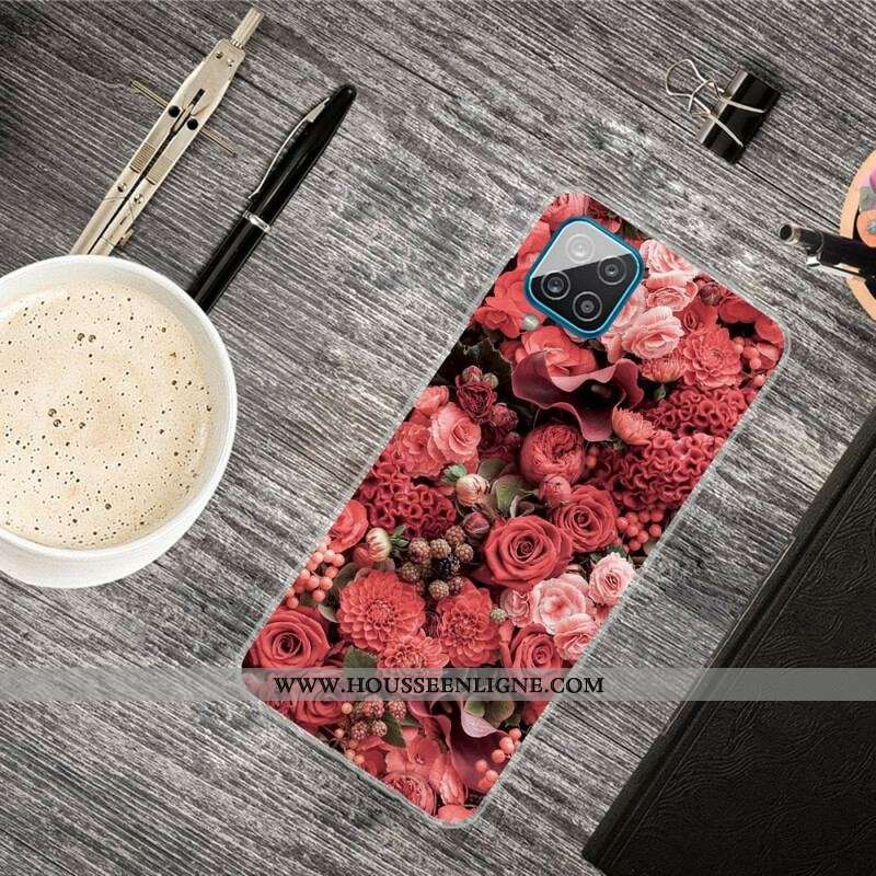 Coque Samsung Galaxy A12 / M12 Fleurs Intenses