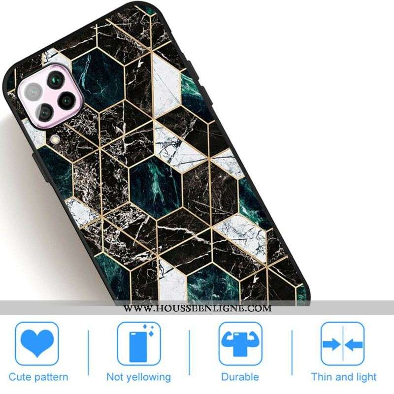 Coque Samsung Galaxy A12 / M12 Marbre Géométrie Colorée