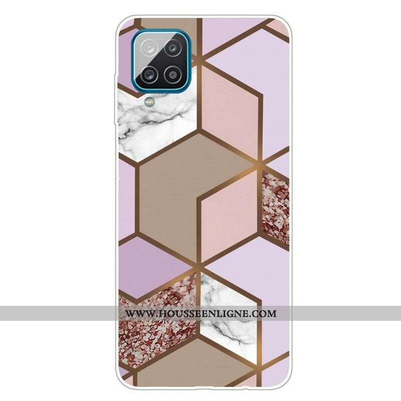 Coque Samsung Galaxy A12 / M12 Marbre Géométrique