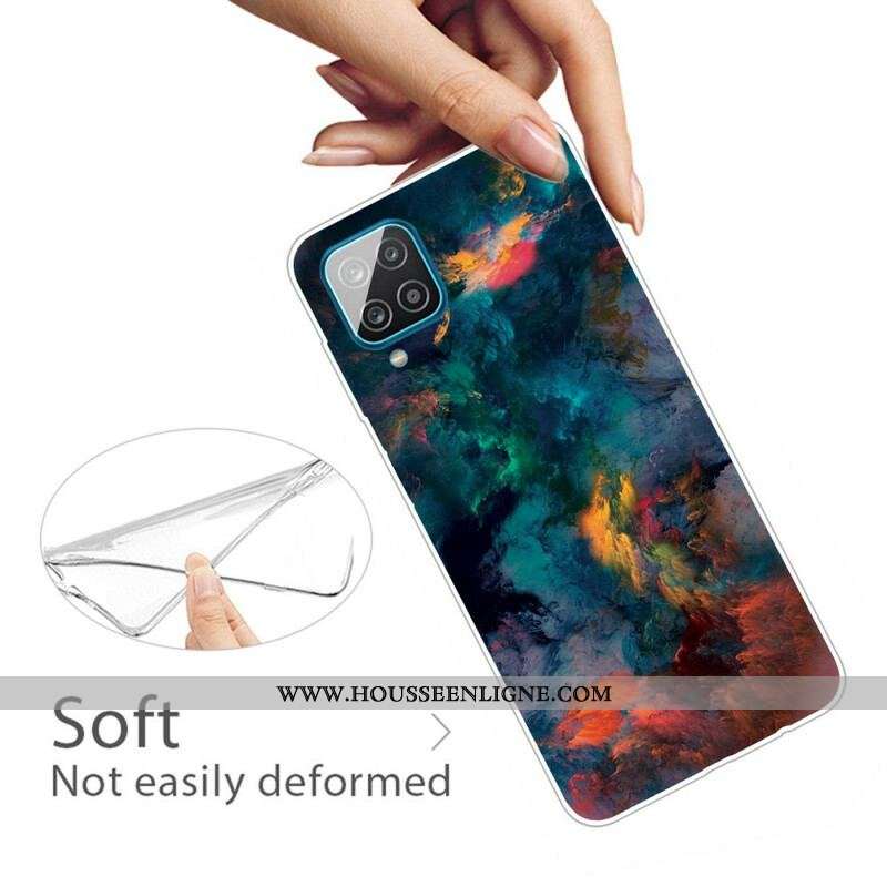 Coque Samsung Galaxy A12 / M12 Nuages Colorés