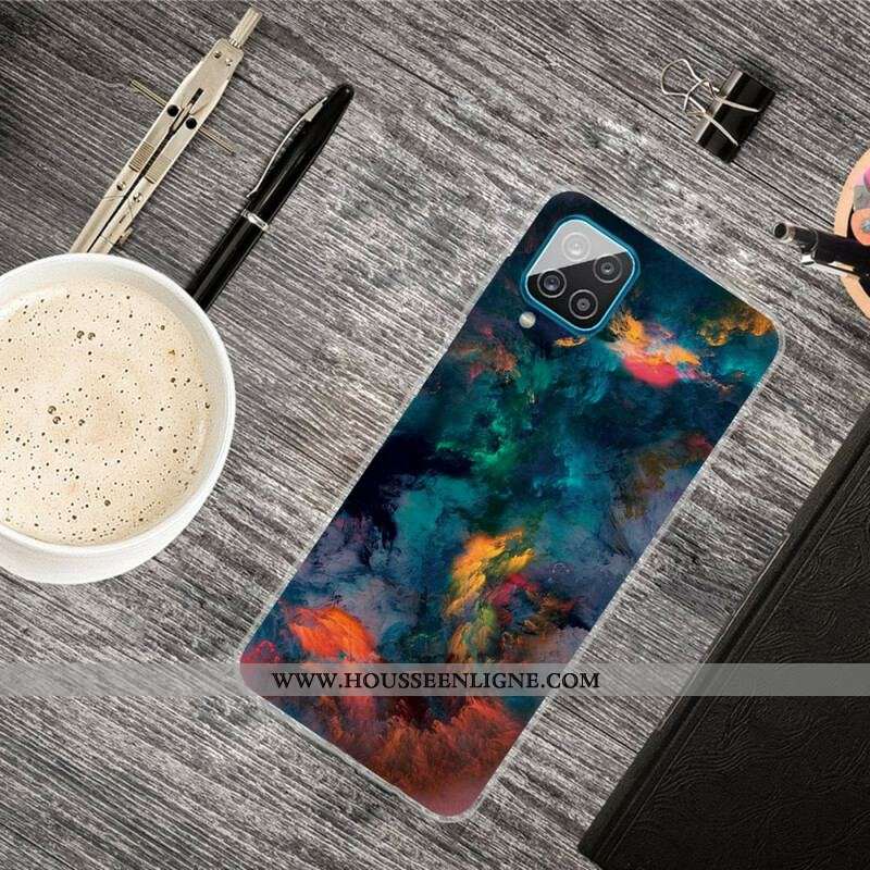 Coque Samsung Galaxy A12 / M12 Nuages Colorés