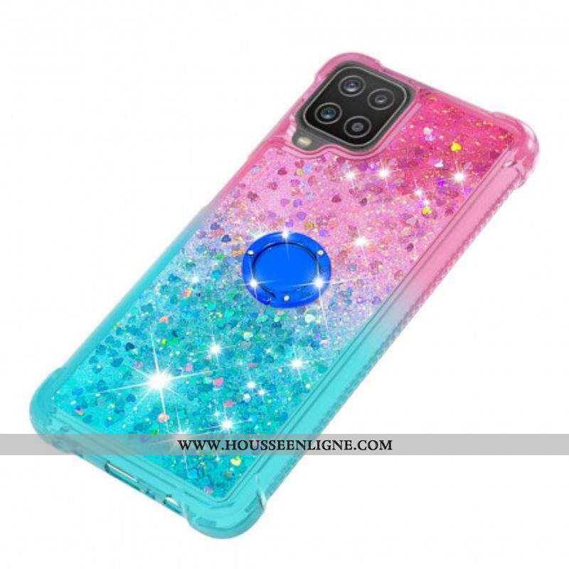 Coque Samsung Galaxy A12 / M12 Paillettes Anneau-Support