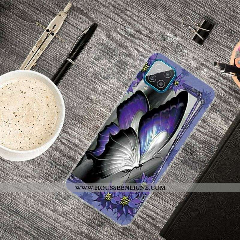 Coque Samsung Galaxy A12 / M12 Papillon Royal