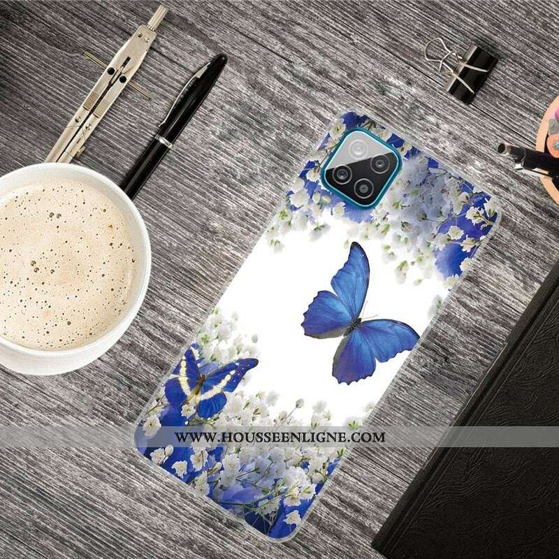 Coque Samsung Galaxy A12  / M12 Papillons Design