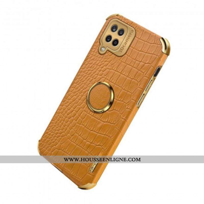 Coque Samsung Galaxy A12 / M12 Simili Cuir avec Anneau-Support