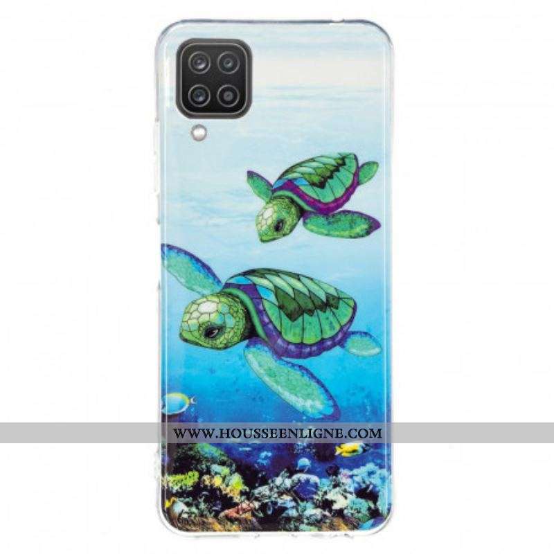 Coque Samsung Galaxy A12 / M12 Tortues Fluorescente