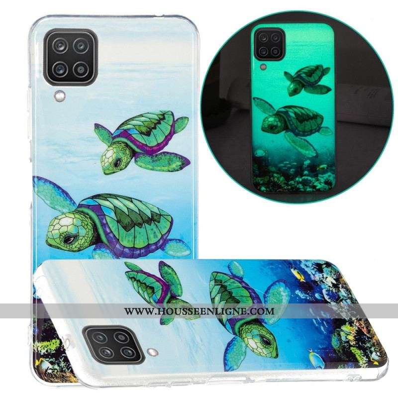 Coque Samsung Galaxy A12 / M12 Tortues Fluorescente