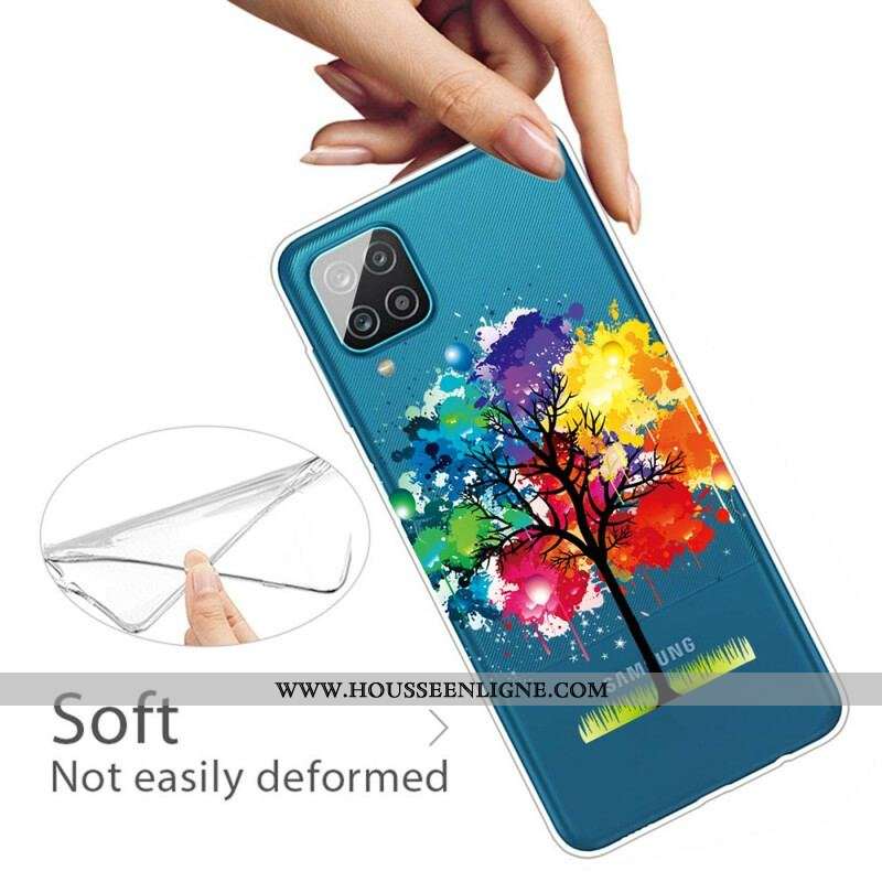 Coque Samsung Galaxy A12 / M12 Transparente Arbre Aquarelle