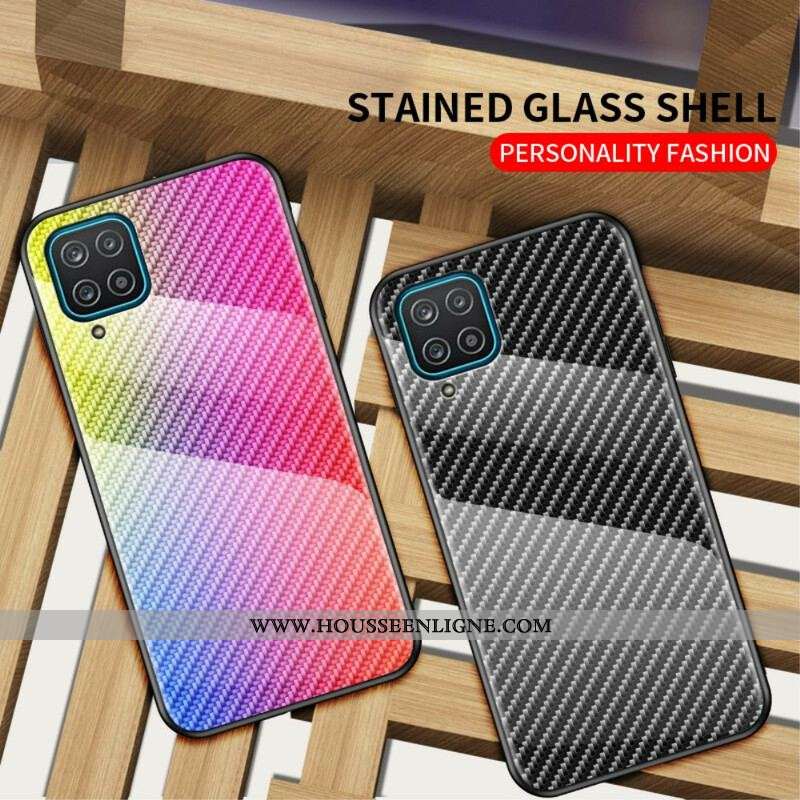 Coque Samsung Galaxy A12 / M12 Verre Trempé Fibre Carbone