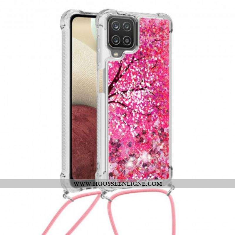 Coque Samsung Galaxy A12 / M12 à Cordon Paillettes Arbre