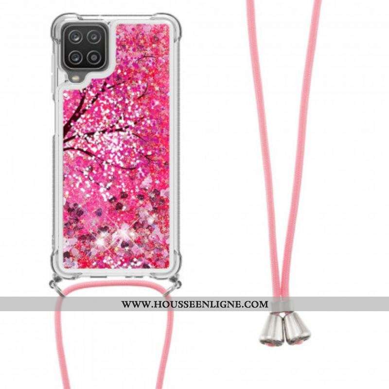 Coque Samsung Galaxy A12 / M12 à Cordon Paillettes Arbre