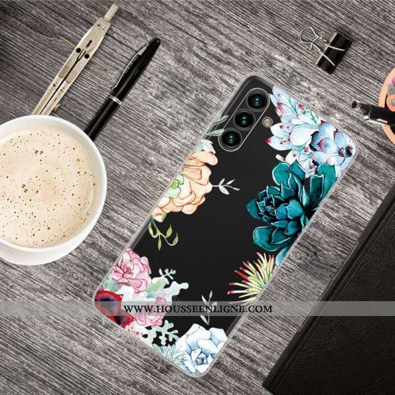 Coque Samsung Galaxy A13 5G / A04s Fleurs Aquarelle