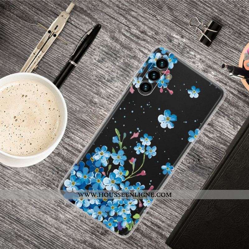 Coque Samsung Galaxy A13 5G / A04s Fleurs Bleues