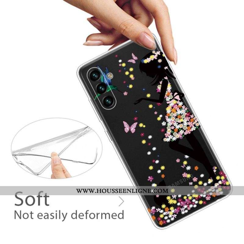 Coque Samsung Galaxy A13 5G / A04s Jolie Tête Fleurie