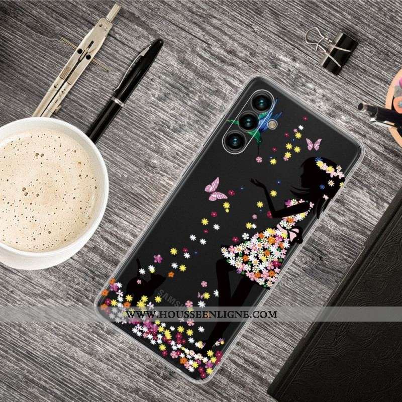 Coque Samsung Galaxy A13 5G / A04s Jolie Tête Fleurie