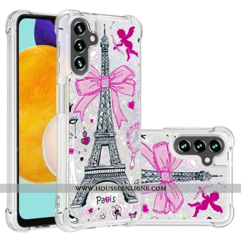 Coque Samsung Galaxy A13 5G / A04s La Tour Eiffel Paillettes