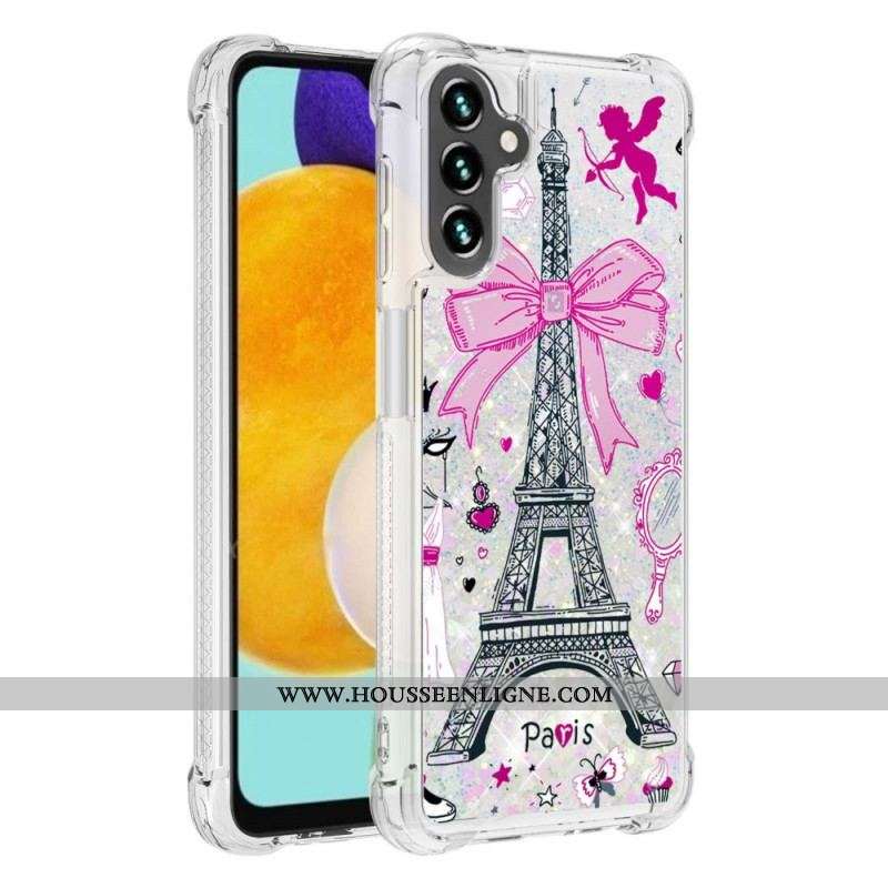 Coque Samsung Galaxy A13 5G / A04s La Tour Eiffel Paillettes