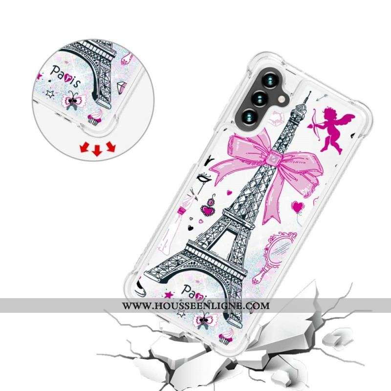 Coque Samsung Galaxy A13 5G / A04s La Tour Eiffel Paillettes