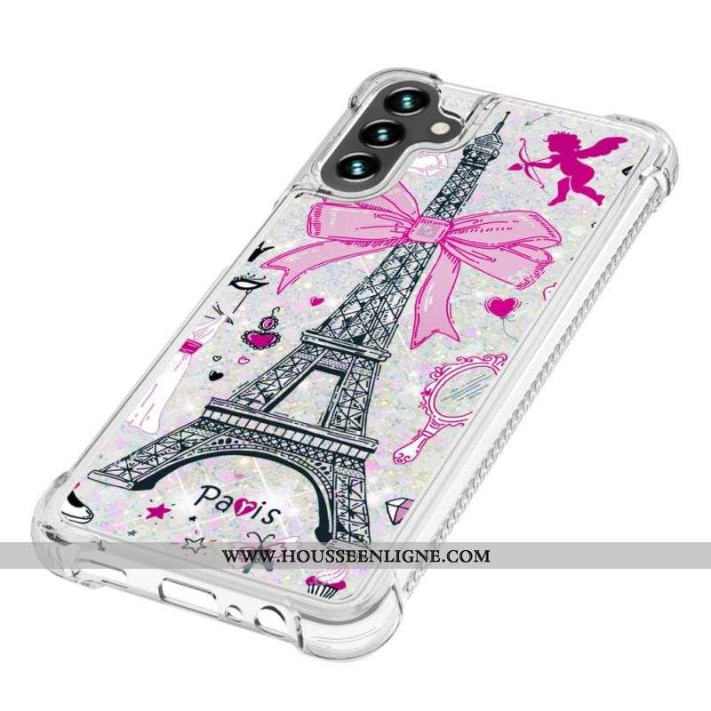 Coque Samsung Galaxy A13 5G / A04s La Tour Eiffel Paillettes