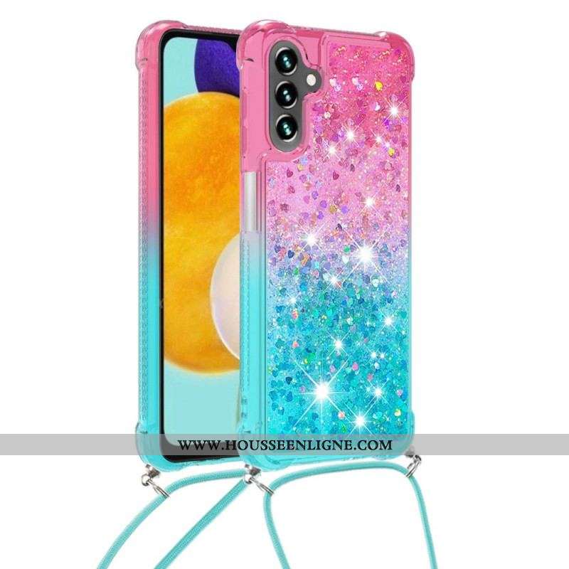 Coque Samsung Galaxy A13 5G / A04s Silicone Paillettes et Cordon