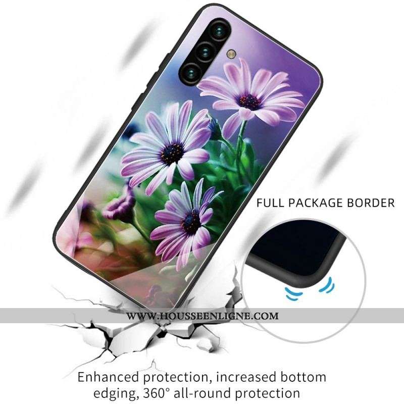 Coque Samsung Galaxy A13 5G / A04s Verre Trempé Fleurs