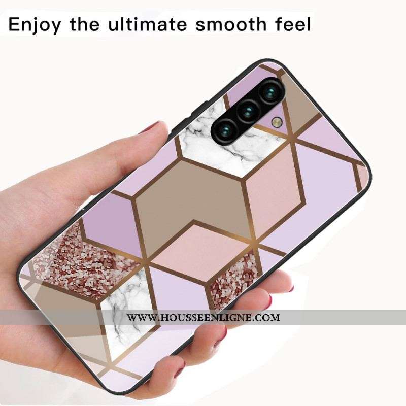 Coque Samsung Galaxy A13 5G / A04s Verre Trempé Marbre Géométrie