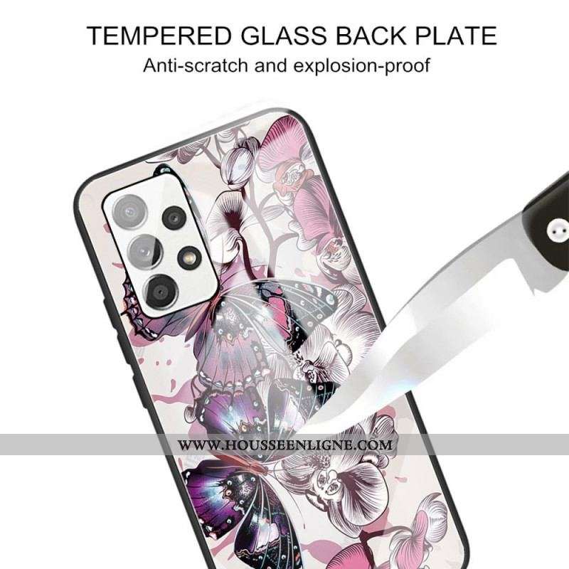 Coque Samsung Galaxy A13 5G Verre Trempé Variation Papillons