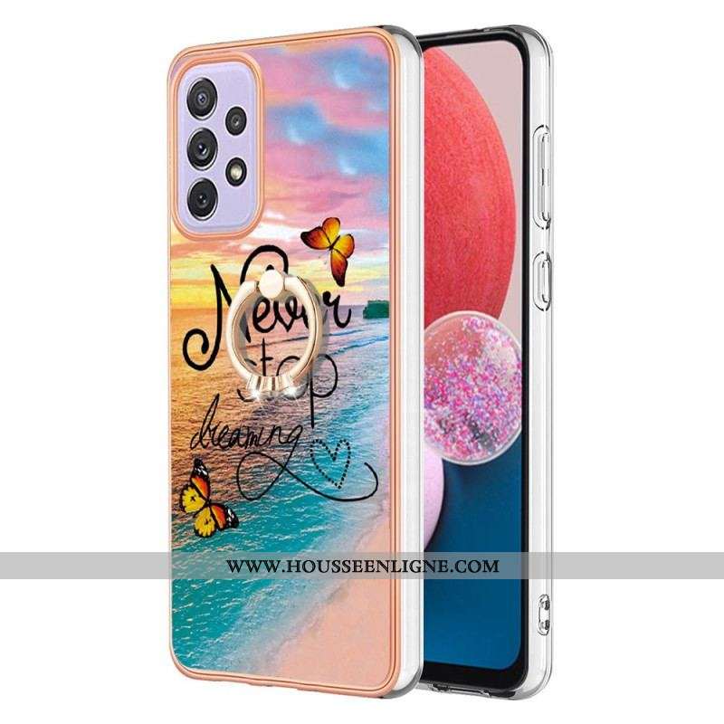 Coque Samsung Galaxy A13 Anneau-Support Never Stop Dreaming