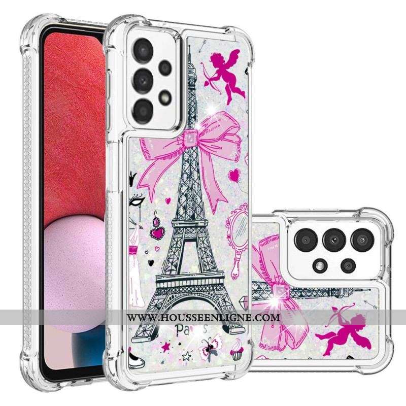 Coque Samsung Galaxy A13 La Tour Eiffel Paillettes