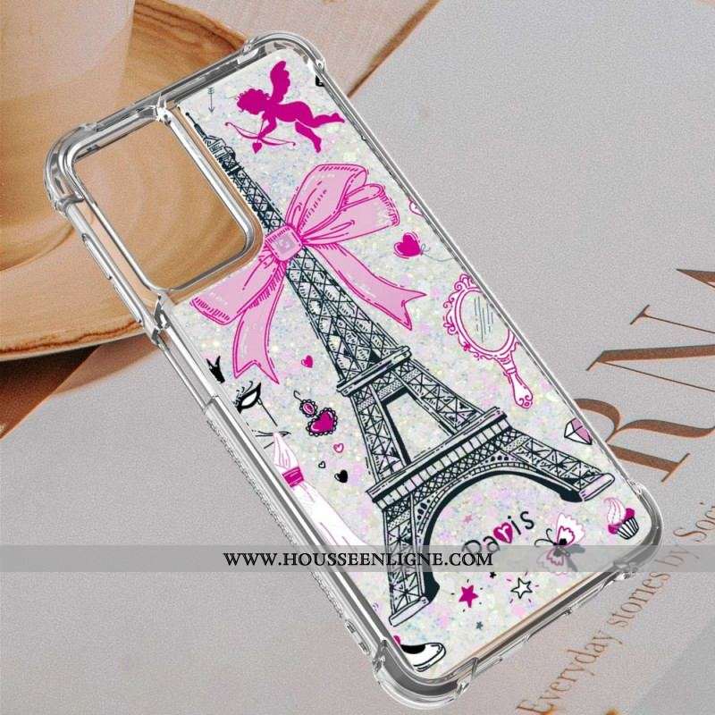 Coque Samsung Galaxy A13 La Tour Eiffel Paillettes