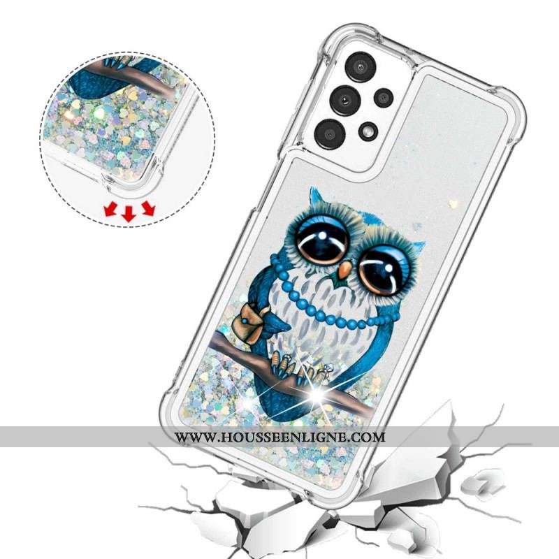 Coque Samsung Galaxy A13 Miss Hibou Paillettes