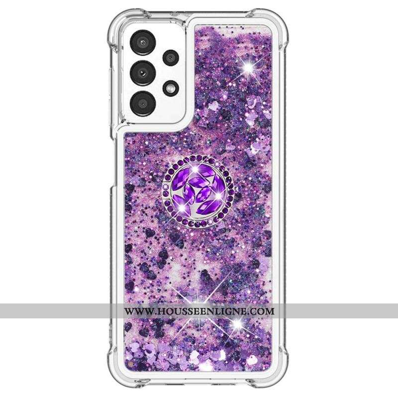 Coque Samsung Galaxy A13 Paillettes avec Anneau-Support