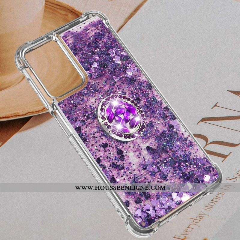 Coque Samsung Galaxy A13 Paillettes avec Anneau-Support