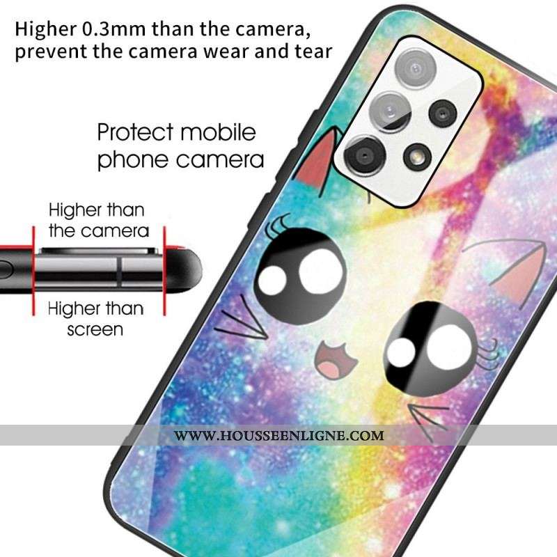 Coque Samsung Galaxy A13 Verre Trempé Chat