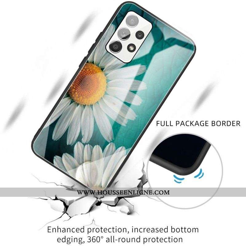 Coque Samsung Galaxy A13 Verre Trempé Marguerite