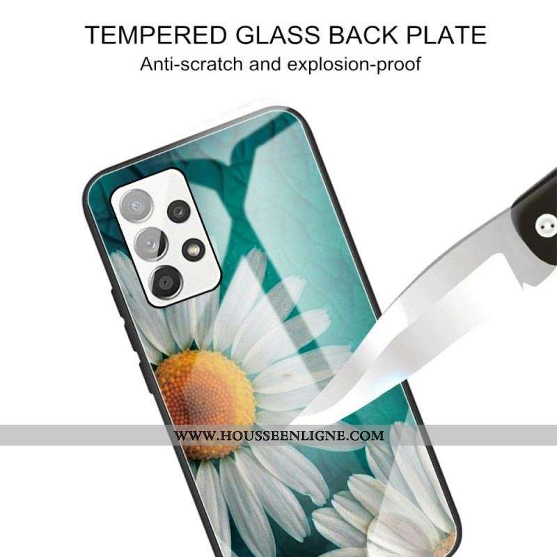 Coque Samsung Galaxy A13 Verre Trempé Marguerite