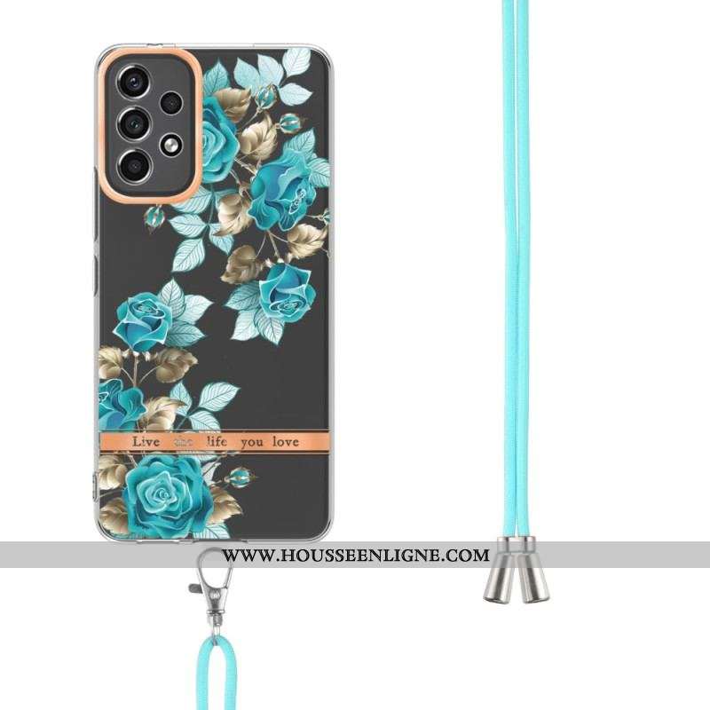 Coque Samsung Galaxy A13 à Cordon Florale