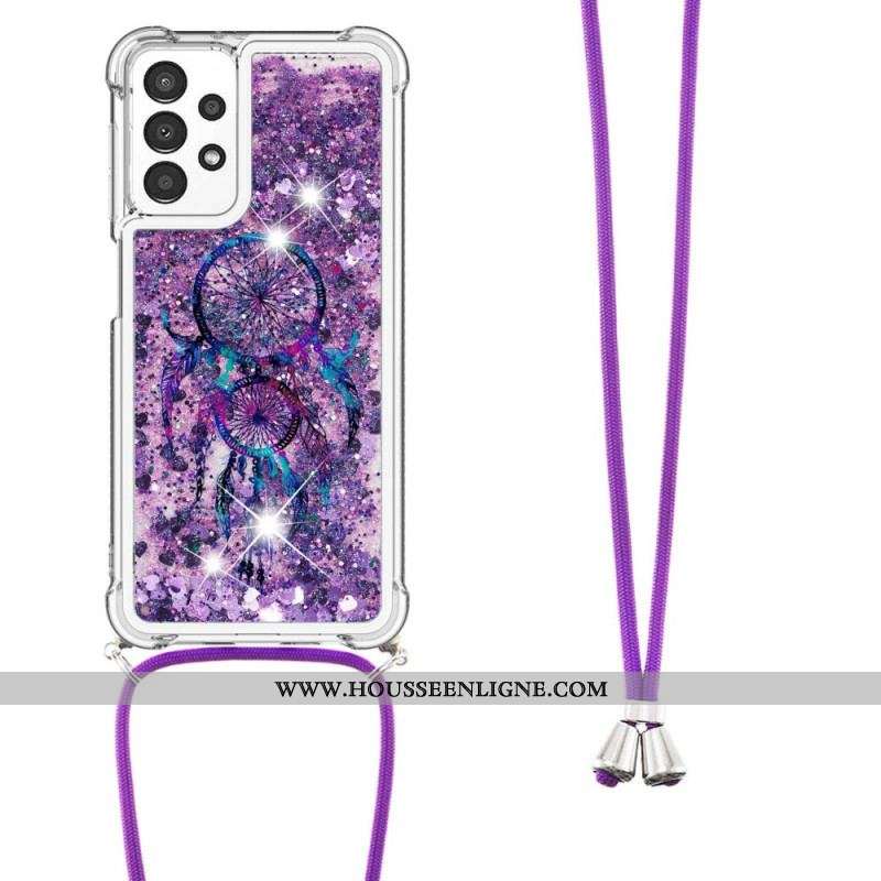 Coque Samsung Galaxy A13 à Cordon Paillettes Attrape Rêves