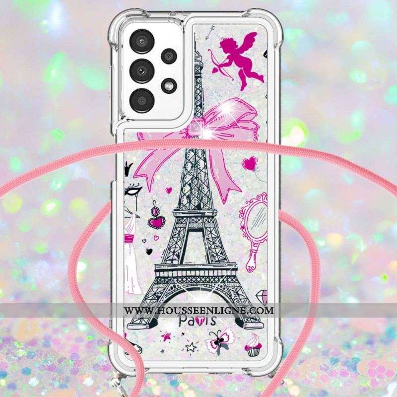 Coque Samsung Galaxy A13 à Cordon Tour Eiffel