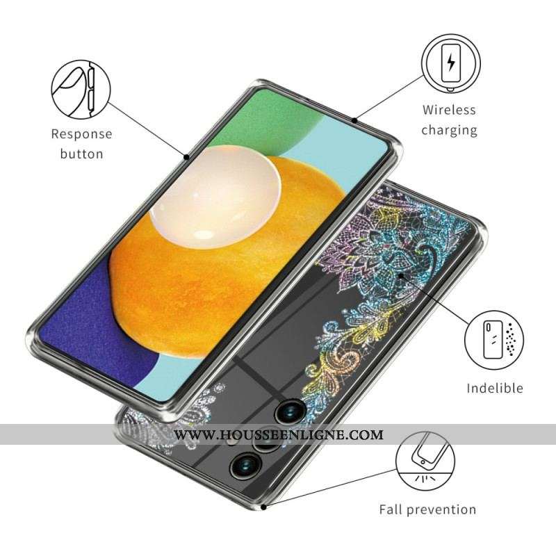 Coque Samsung Galaxy A14 5G / A14 Transparente Dentelle Mandala