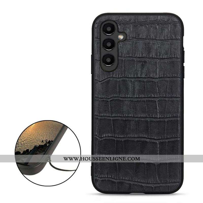 Coque Samsung Galaxy A14 5G / A14 Véritable Cuir Style Crocodile