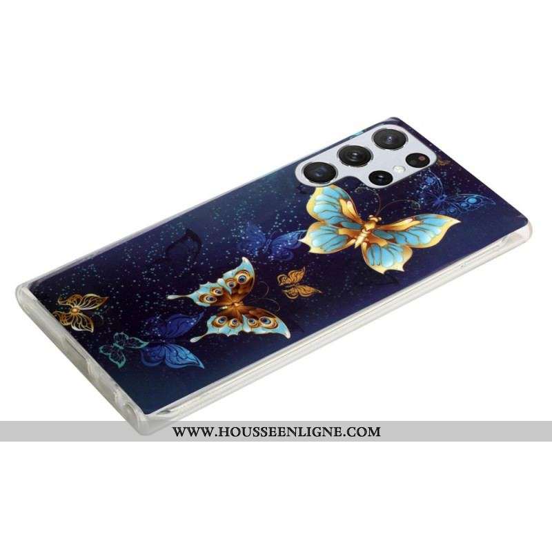 Coque Samsung Galaxy A3 Papillons Fluorescente