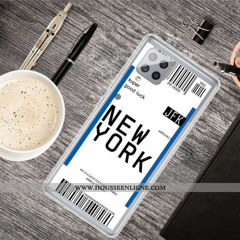 Coque Samsung Galaxy A42 5G Boarding Pass to New York