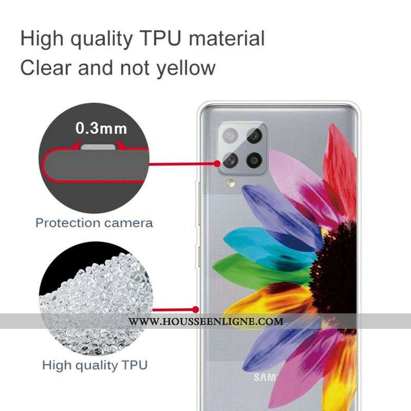 Coque Samsung Galaxy A42 5G Fleur Colorée