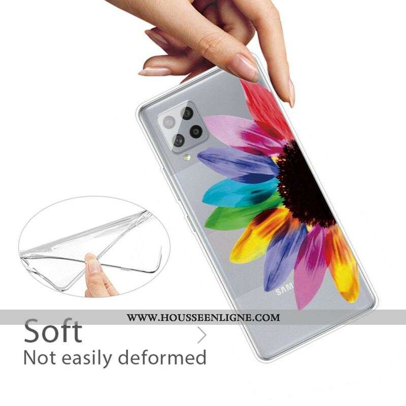 Coque Samsung Galaxy A42 5G Fleur Colorée