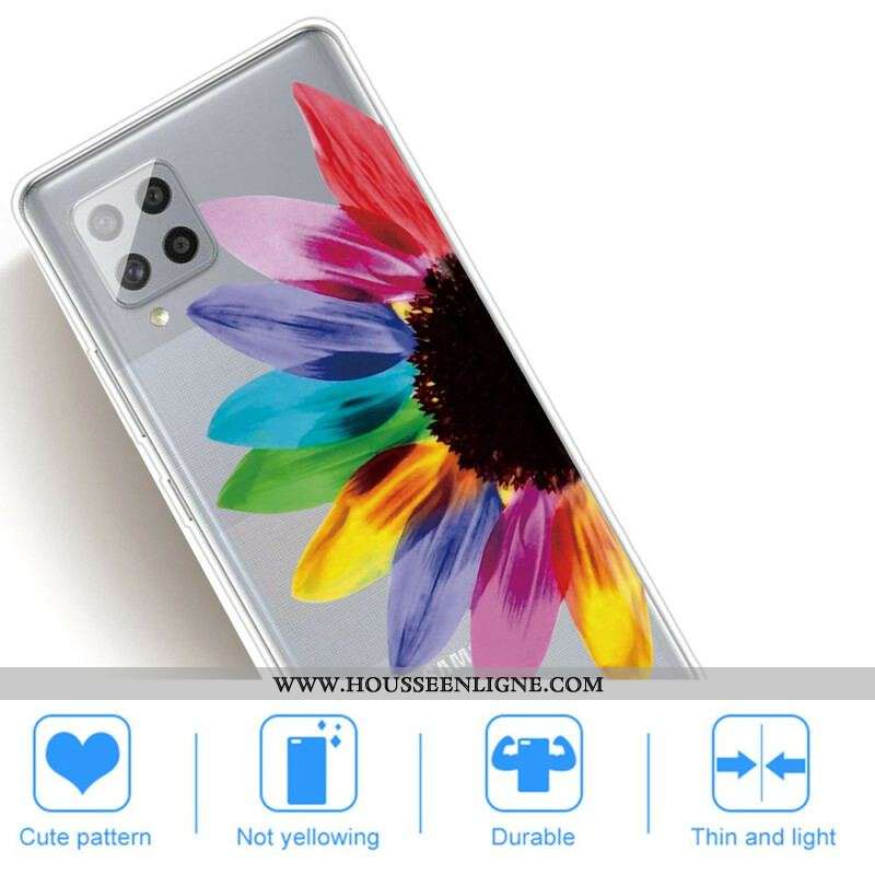 Coque Samsung Galaxy A42 5G Fleur Colorée