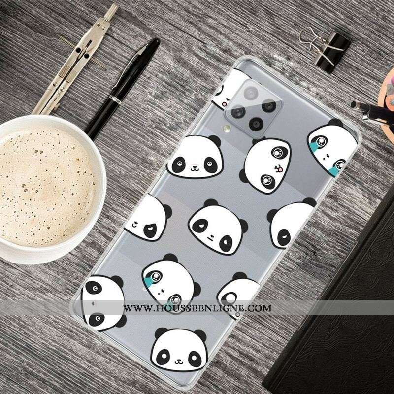 Coque Samsung Galaxy A42 5G Transparente Pandas Sentimentaux