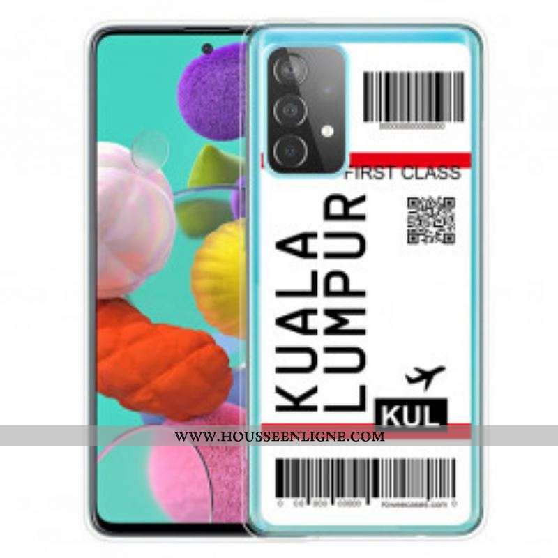 Coque Samsung Galaxy A52 4G / A52 5G / A52s 5G Boarding Pass to Kuala Lumpur