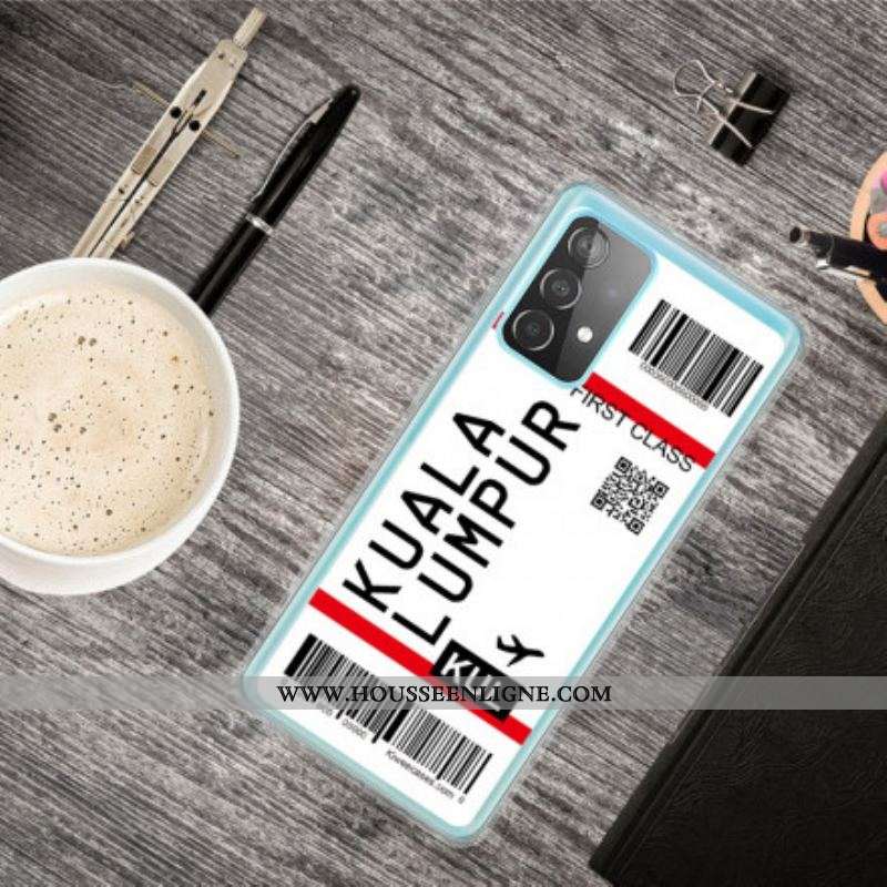 Coque Samsung Galaxy A52 4G / A52 5G / A52s 5G Boarding Pass to Kuala Lumpur