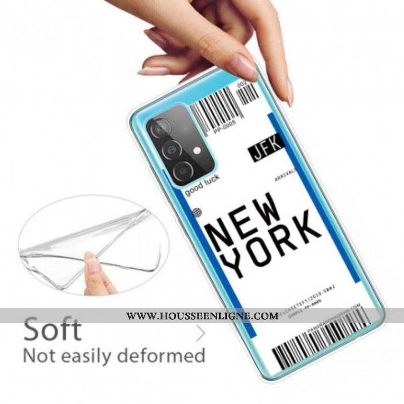 Coque Samsung Galaxy A52 4G / A52 5G / A52s 5G Boarding Pass to New York